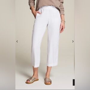 J.Jill Women’s Classic White Capris 100% Linen Size XL